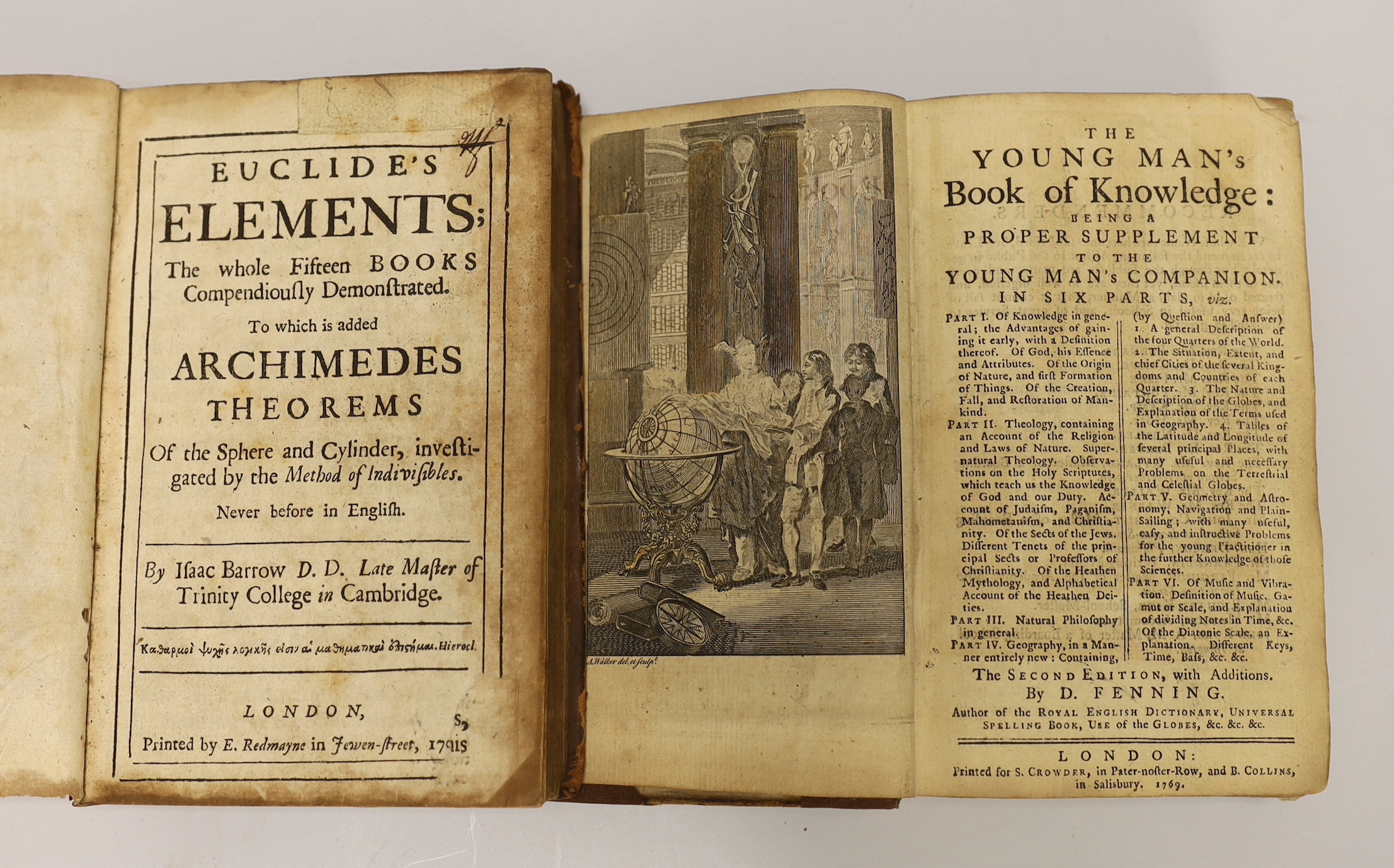 Martyn, John - P. Virgilio Maronis Georgicorum Libri Quatuor. The Georicks of Virgil, with an English Translation and Notes, 4th edition, 8vo, rebound quarter pigskin and decorative cloth, renewed endpapers, with 10 engr
